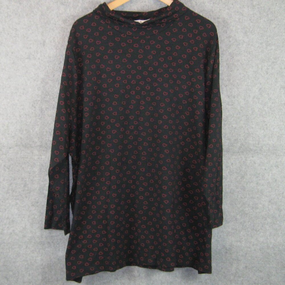 Ulla Popken Turtleneck Top 16/18 Black Hearts